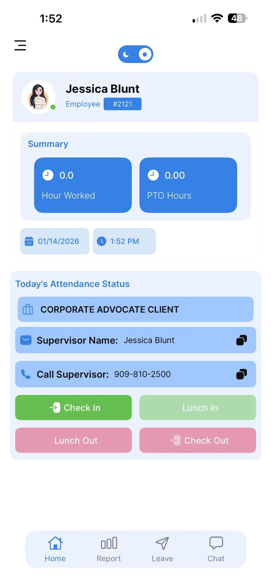 SyncTime Mobile App Interface